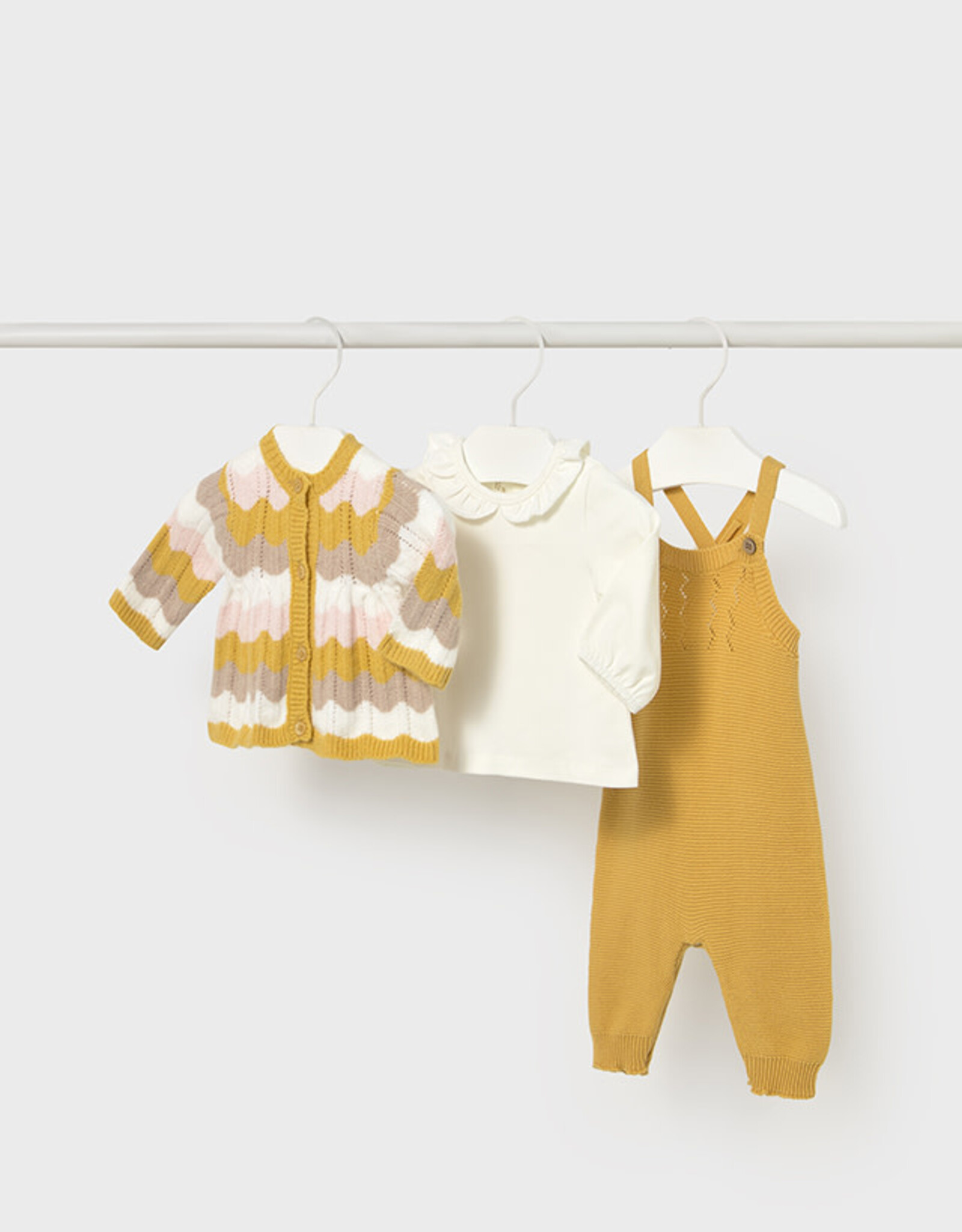 Mayoral Chamomile Knit dungarees set