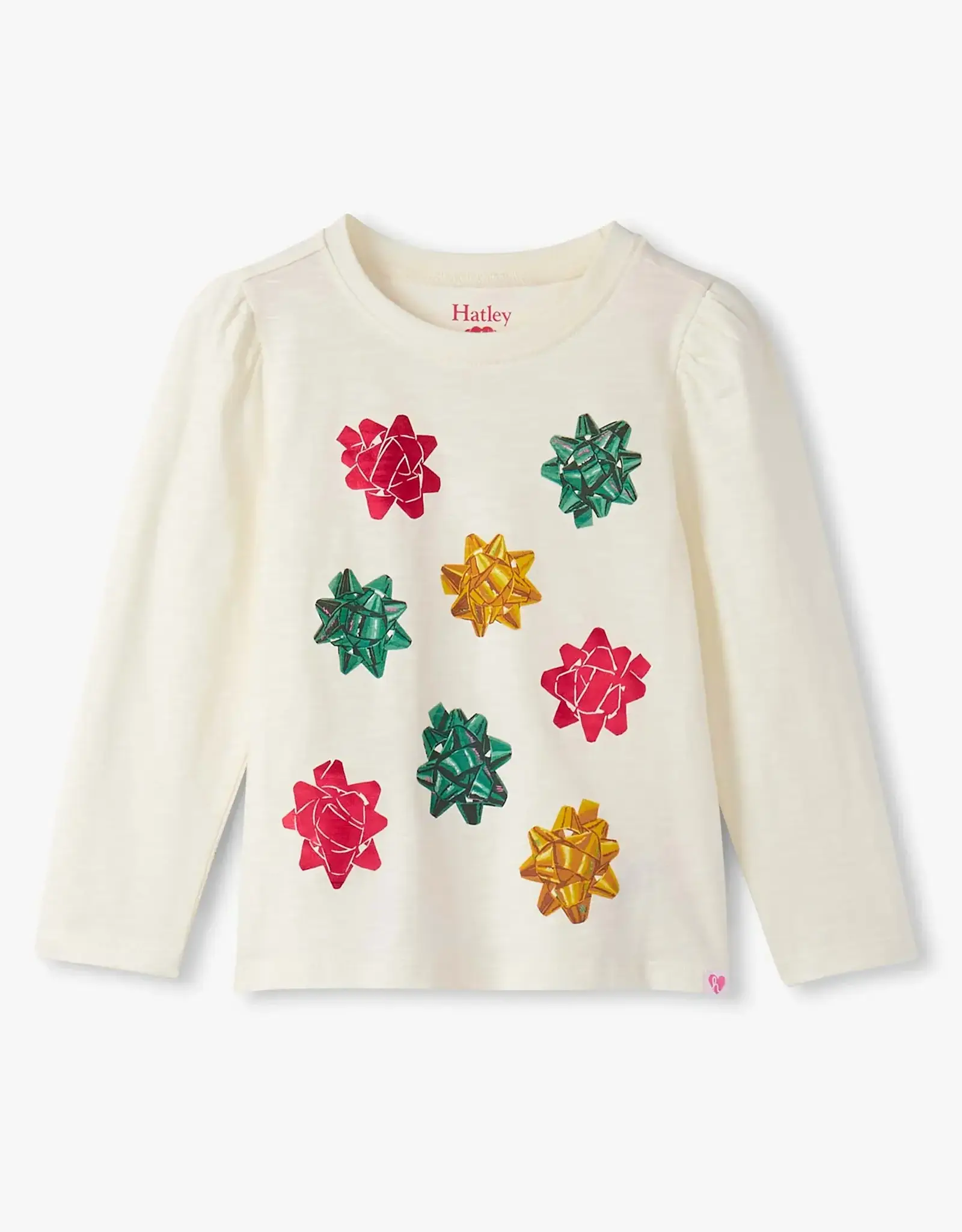 Hatley Festive Bows Puff Sleeve Tee