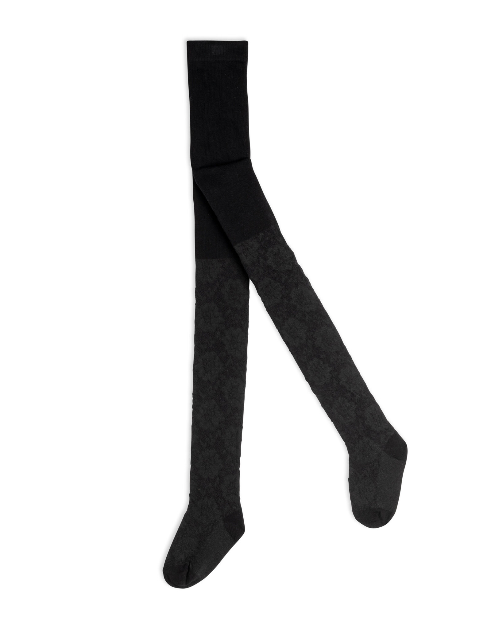 Deux Par Deux Anthracite Wild Flower Seed Tights
