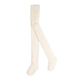 Deux Par Deux Off White Wild Flower Seed Tights