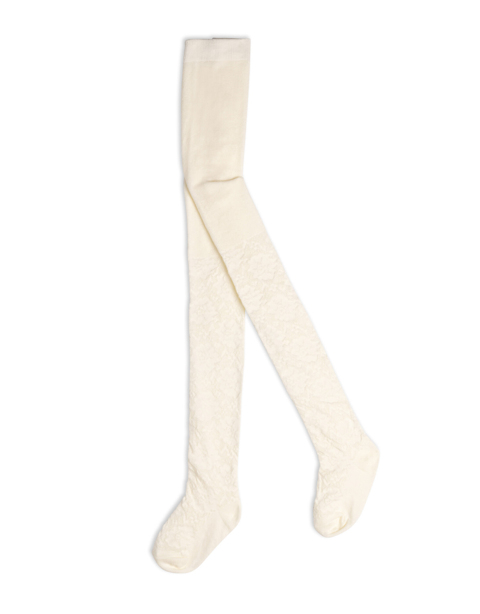 Deux Par Deux Off White Wild Flower Seed Tights