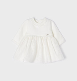 Mayoral Natural Mixed Ceremonial Dress for Baby
