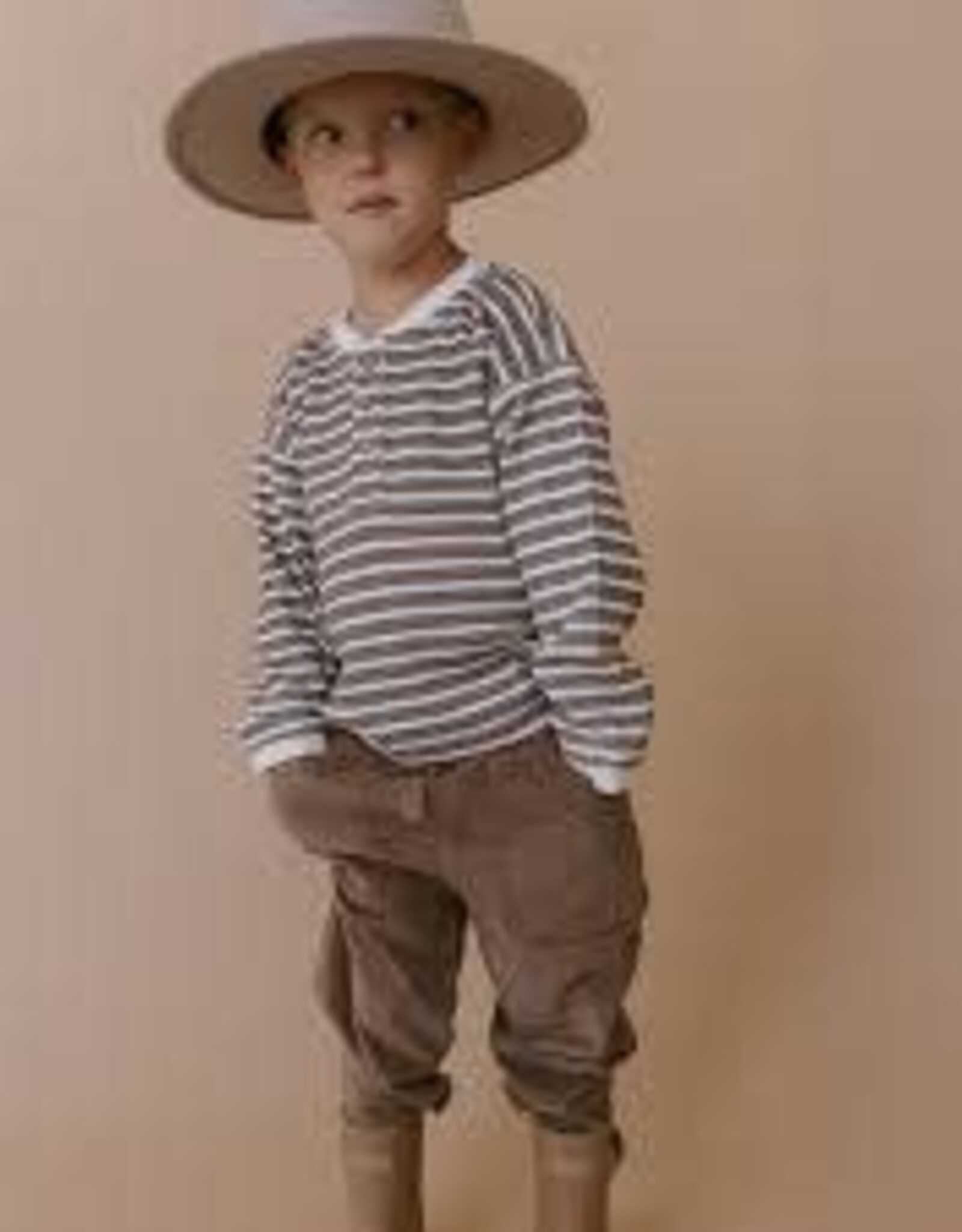 MakeMake Organics Brown Stripe Organic Henley Tee