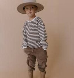 MakeMake Organics Brown Stripe Organic Henley Tee