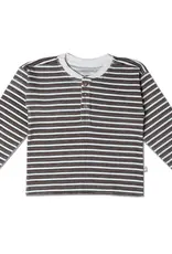 MakeMake Organics Brown Stripe Organic Henley Tee