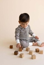 MakeMake Organics Brown Stripe Organic 2-way Zip Romper