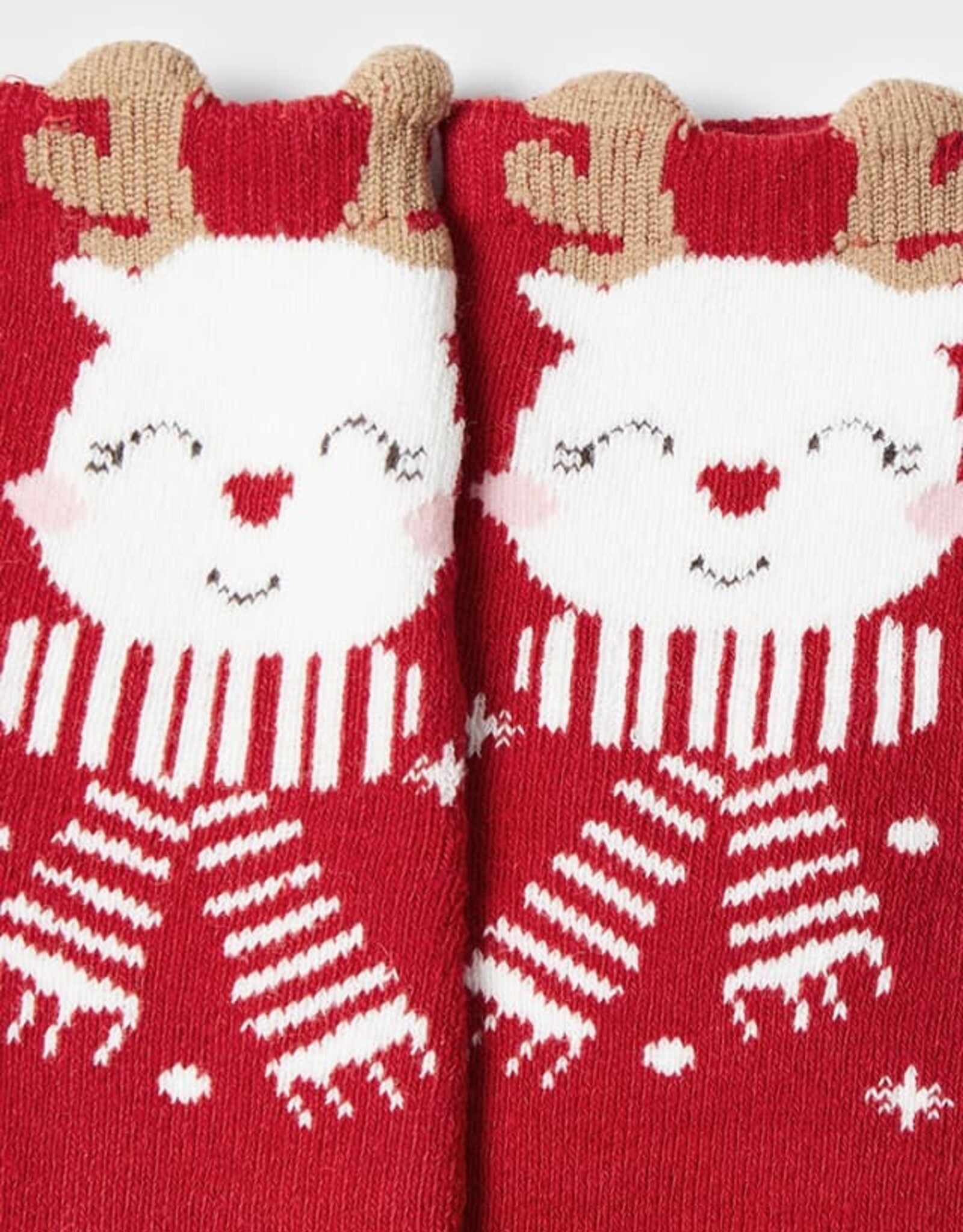 Red Reindeer Baby Socks