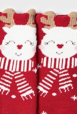 Red Reindeer Baby Socks