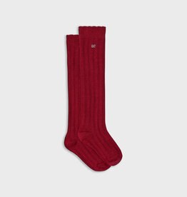Abel & Lula Ribbed Lurex Socks in Red