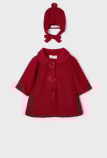 Mayoral Red Tricot Coat & Hat Set