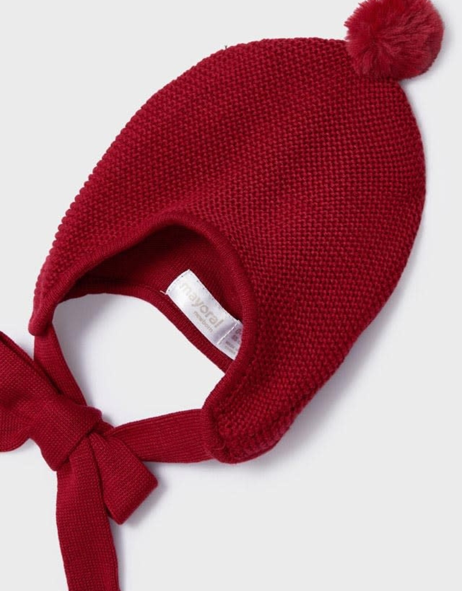 Mayoral Red Tricot Coat & Hat Set