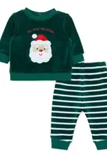 Little Me Santa Velour Pant Set