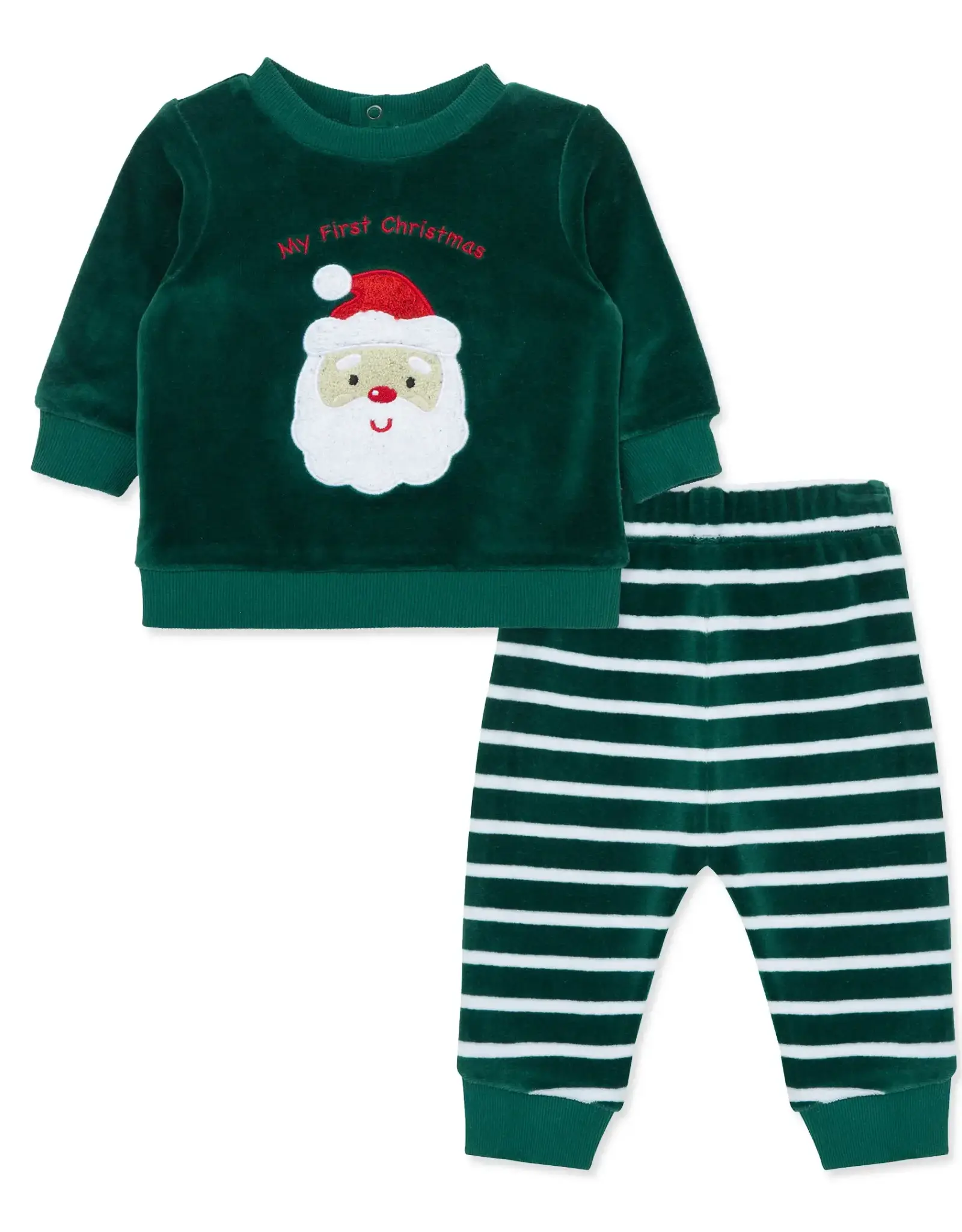Little Me Santa Velour Pant Set
