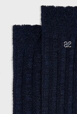 Abel & Lula Ribbed Lurex Socks in Navy