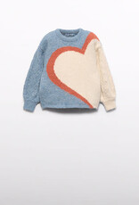 Abel & Lula Cerulean Heart Sweater