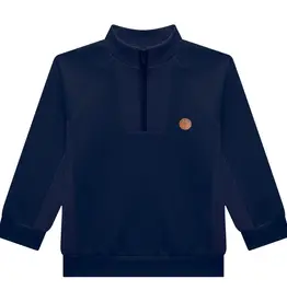 Milon Navy Blue Qtr Zip Sweatshirt