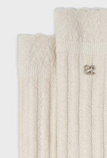 Abel & Lula Ribbed Lurex Socks in Bone