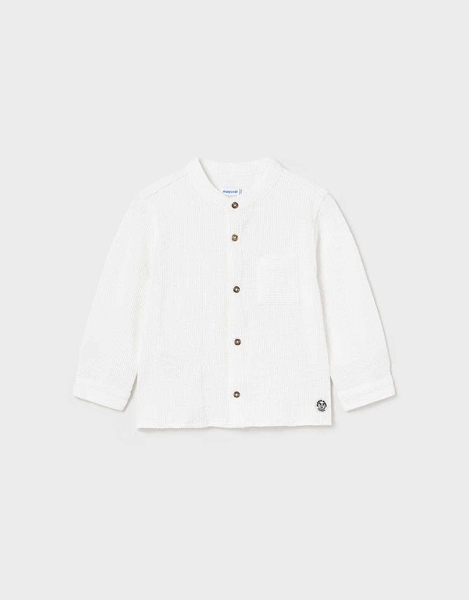 Mayoral Cream Button Long Sleeve Toddler Boys