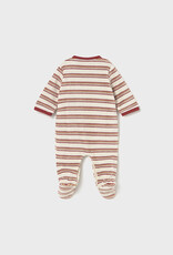 Mayoral Striped Snail Velour Onesie