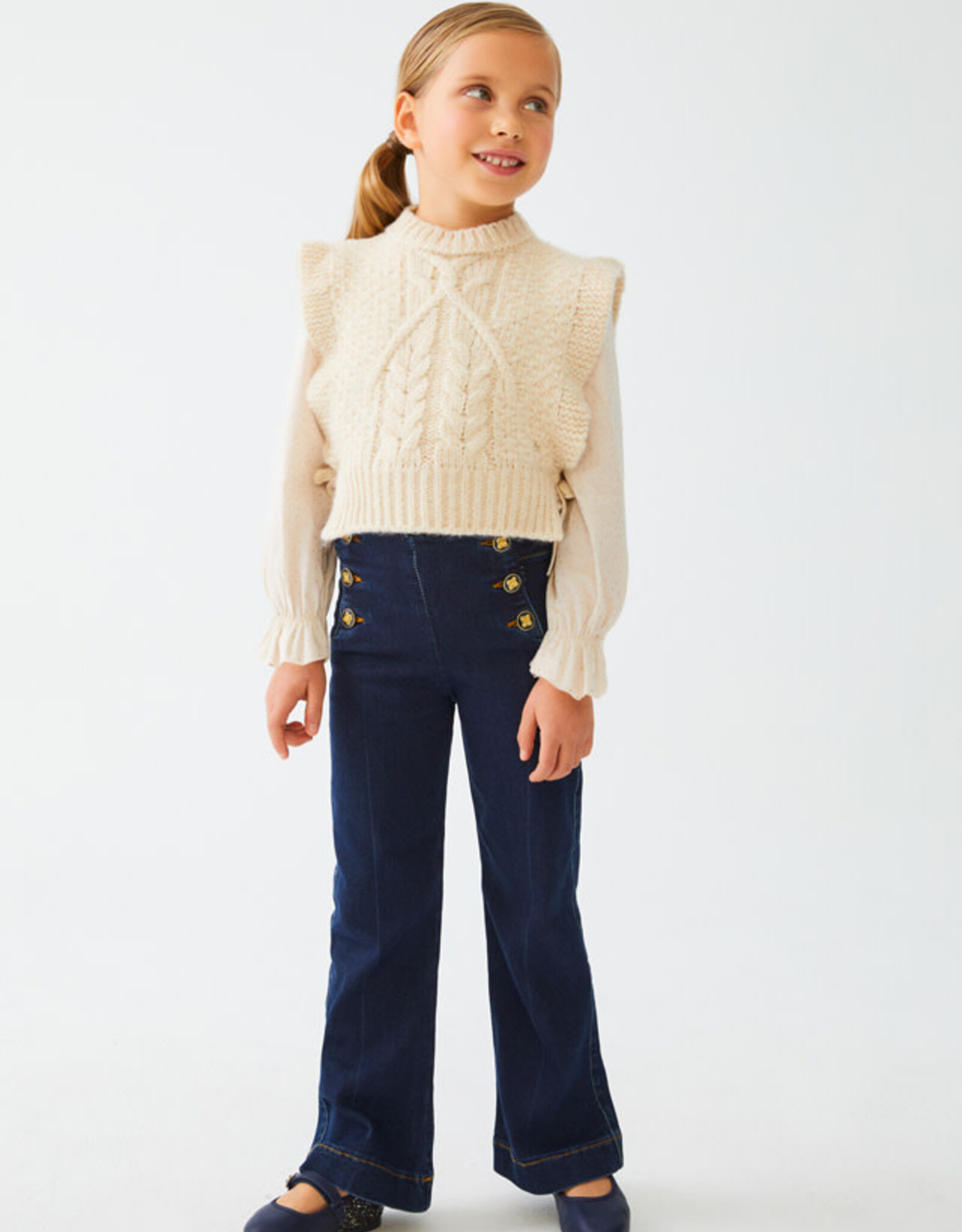 Abel & Lula Dark Denim Wide Leg Pant