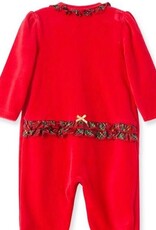 Little Me My First Christmas Velour Girls Footie