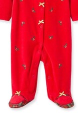 Little Me My First Christmas Velour Girls Footie