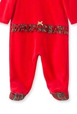Little Me My First Christmas Velour Girls Footie