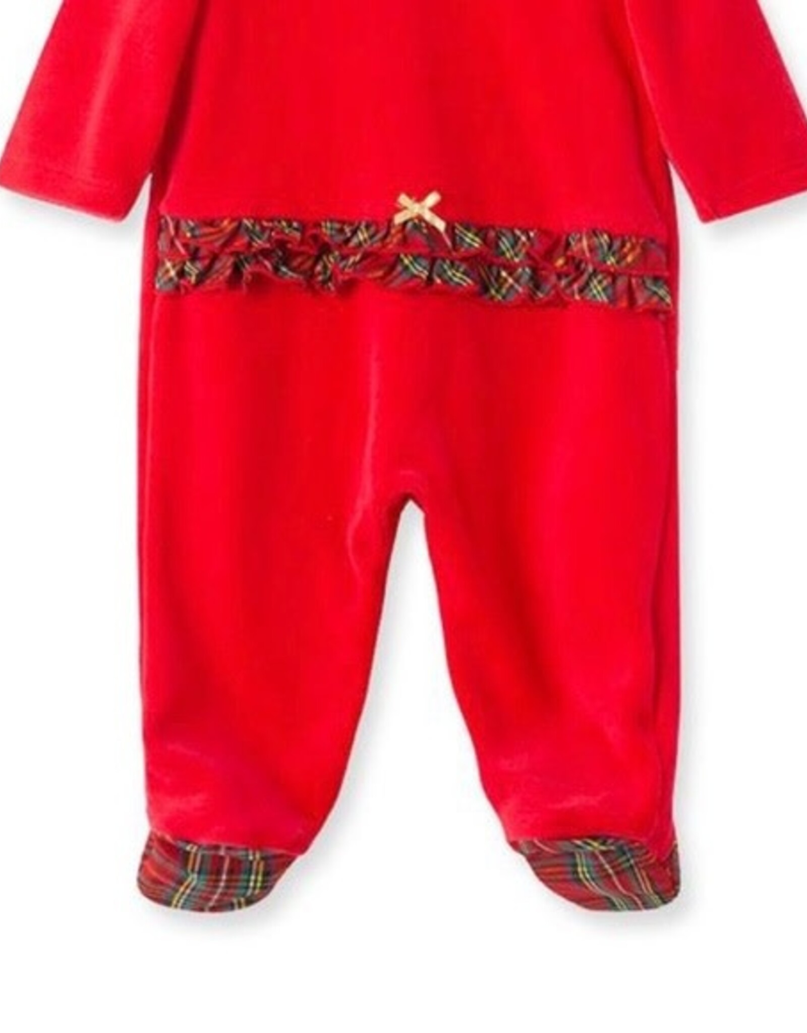 Little Me My First Christmas Velour Girls Footie