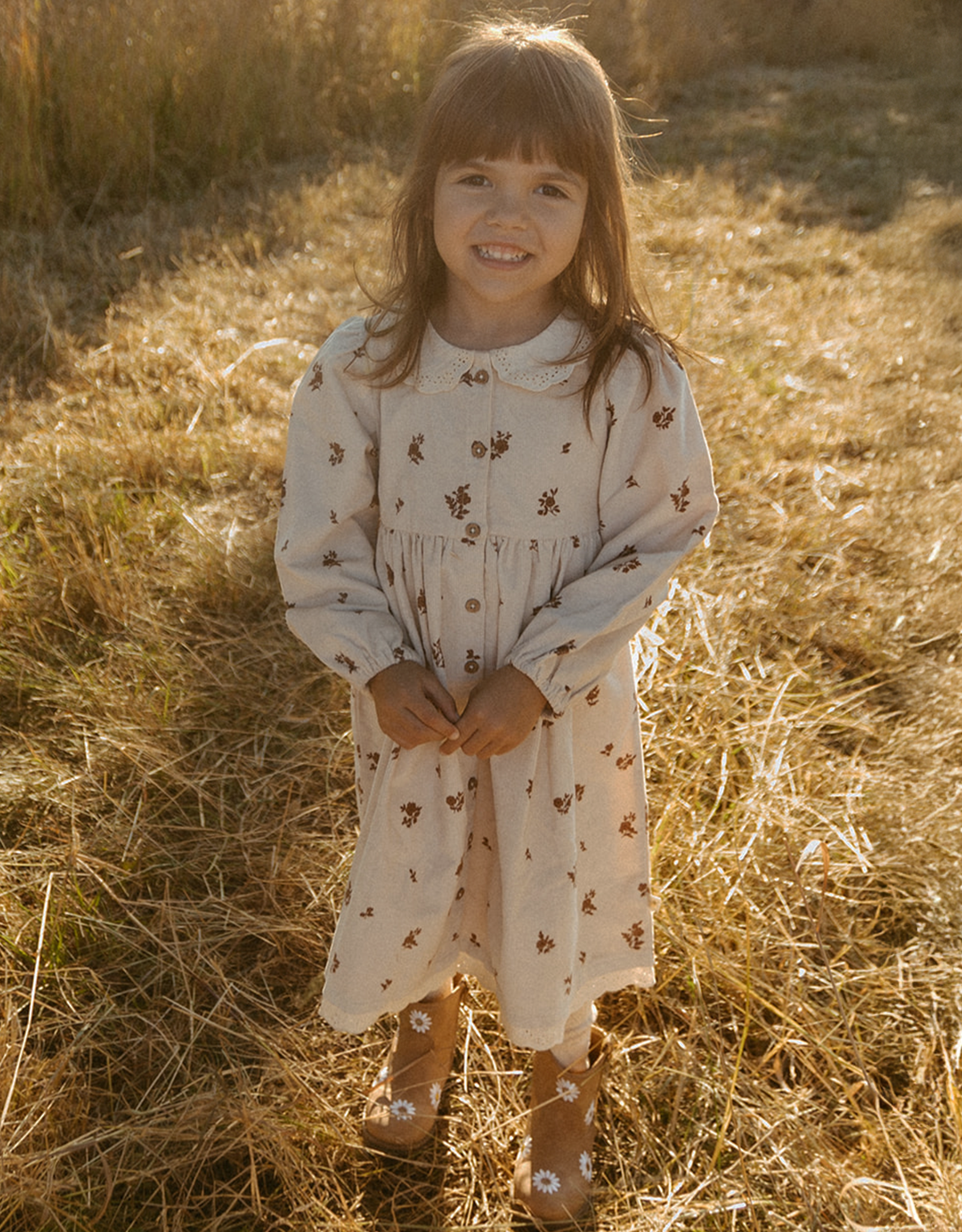 MakeMake Organics Corduroy Collared Button Dress