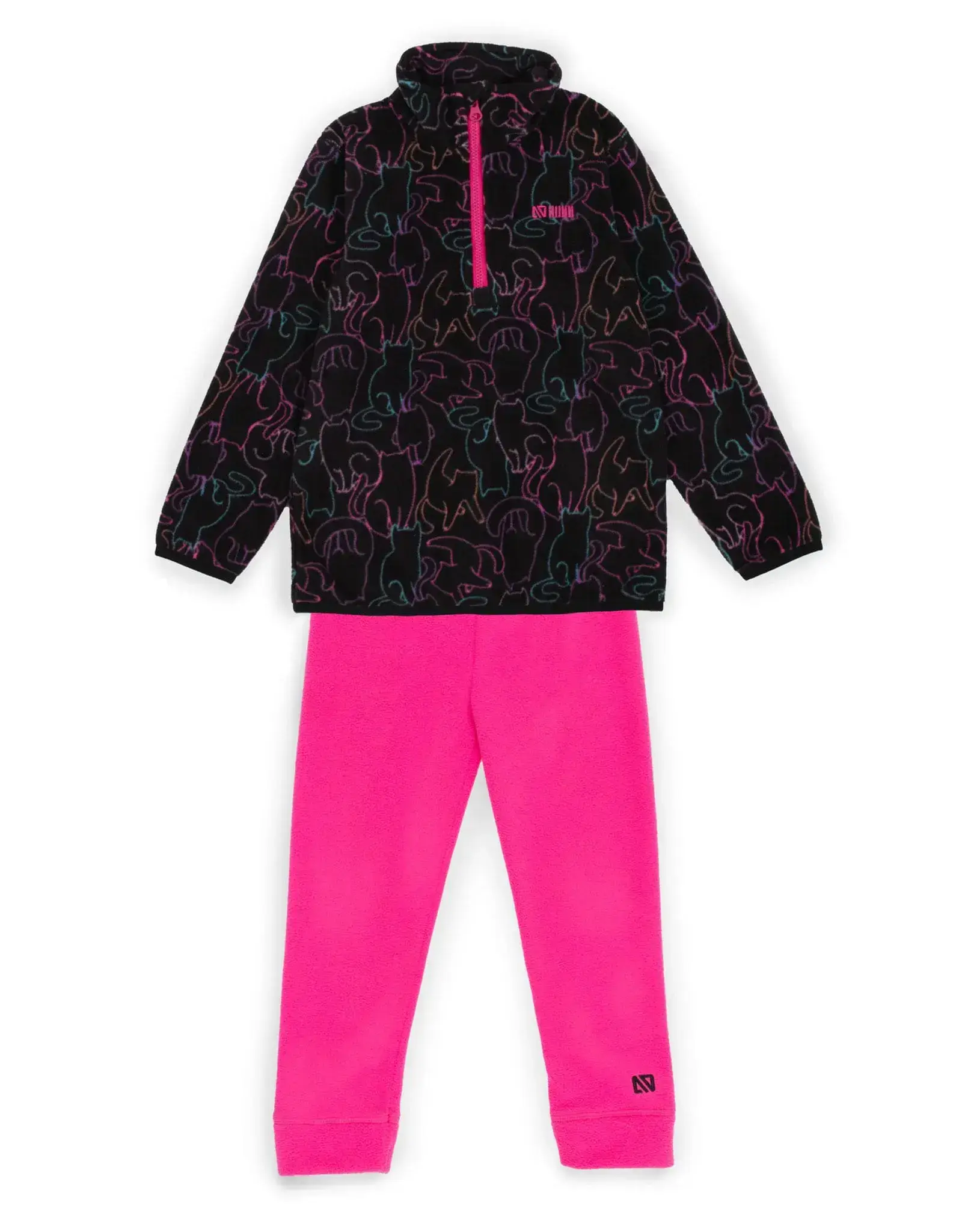 Noruk Multi Kitty Qtr Zip Microfleece w/ Fuchsia Pant