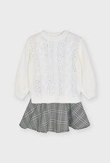 Mayoral Girls White/Grey Sweater/Dress Set