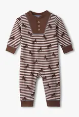 Hatley Ranch Horses Button Yoke Romper