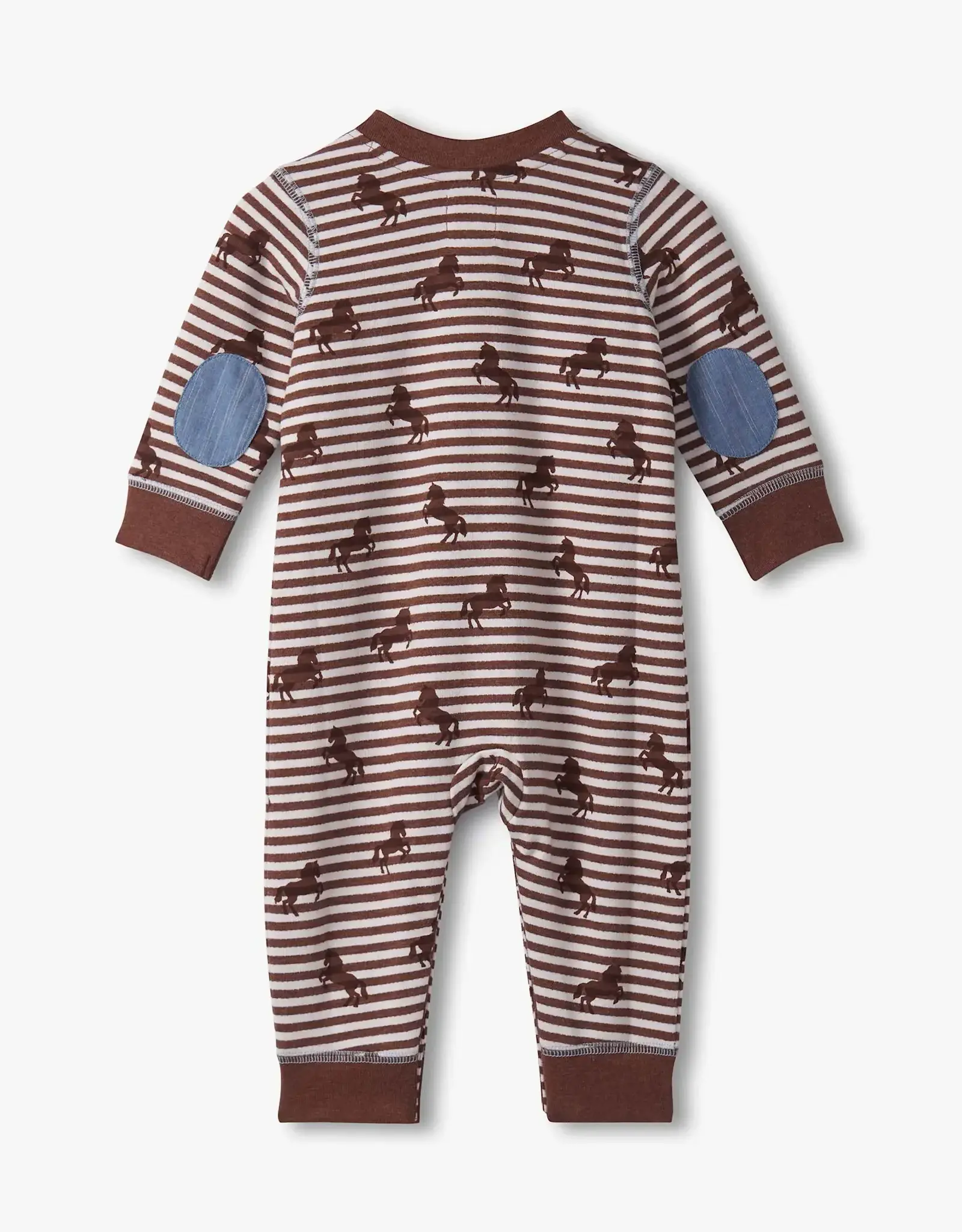 Hatley Ranch Horses Button Yoke Romper