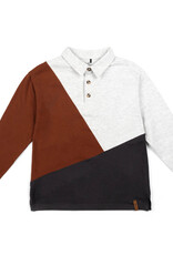 Deux Par Deux Coconut Shell Color Block Polo