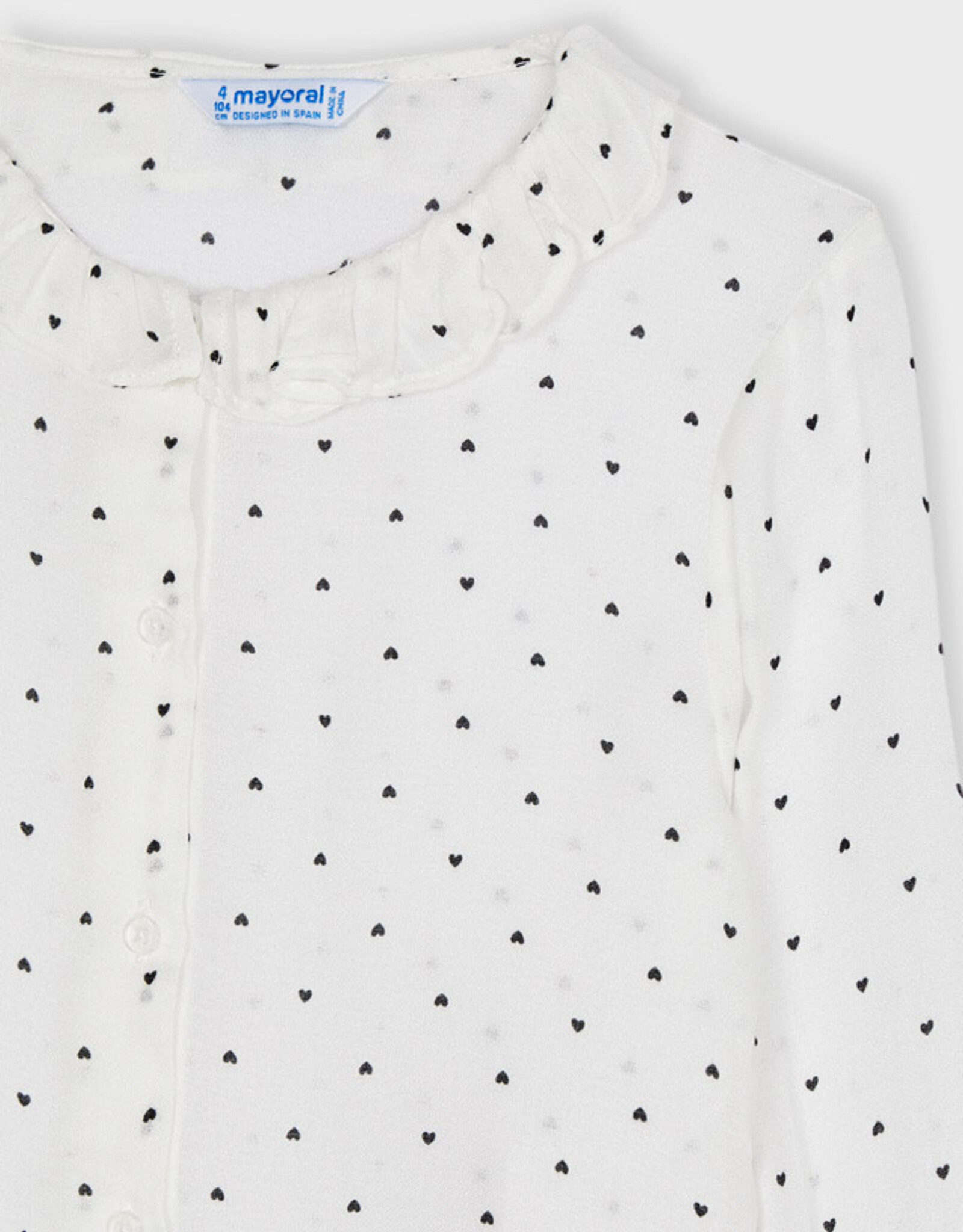 Mayoral Black/White Heart Dot Blouse