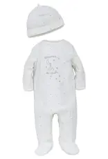 Little Me "welcome to the world" White Footie Pajama