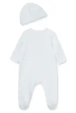 Little Me "welcome to the world" White Footie Pajama