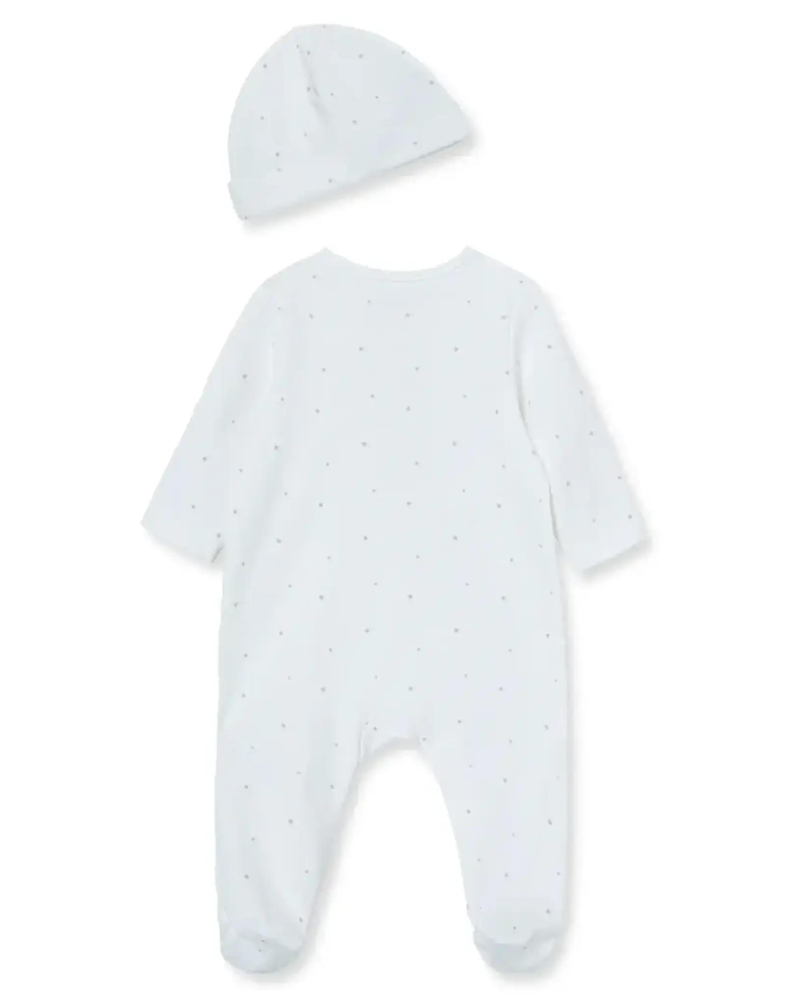 Little Me "welcome to the world" White Footie Pajama