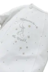 Little Me "welcome to the world" White Footie Pajama