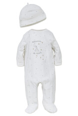 Little Me "welcome to the world" White Footie Pajama