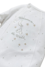Little Me "welcome to the world" White Footie Pajama