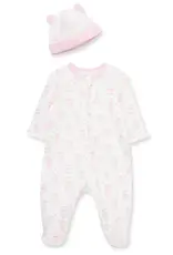 Little Me Joyful Bear 2-Way-Zip Footie & Hat