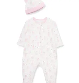 Little Me Joyful Bear 2-Way-Zip Footie & Hat