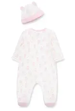 Little Me Joyful Bear 2-Way-Zip Footie & Hat