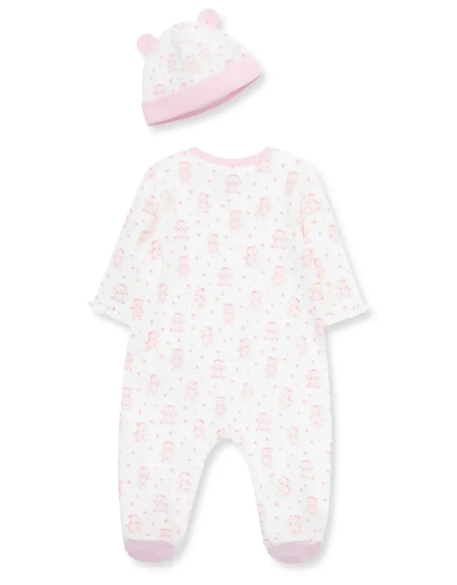 Little Me Joyful Bear 2-Way-Zip Footie & Hat