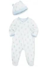 Little Me Happy Bear 2-Way-Zip Footie & Hat