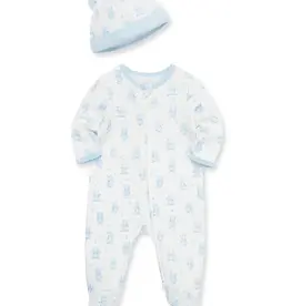Little Me Happy Bear 2-Way-Zip Footie & Hat