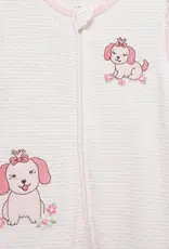 Little Me Lovely Pups 2-Way-Zip Footed One-Piece
