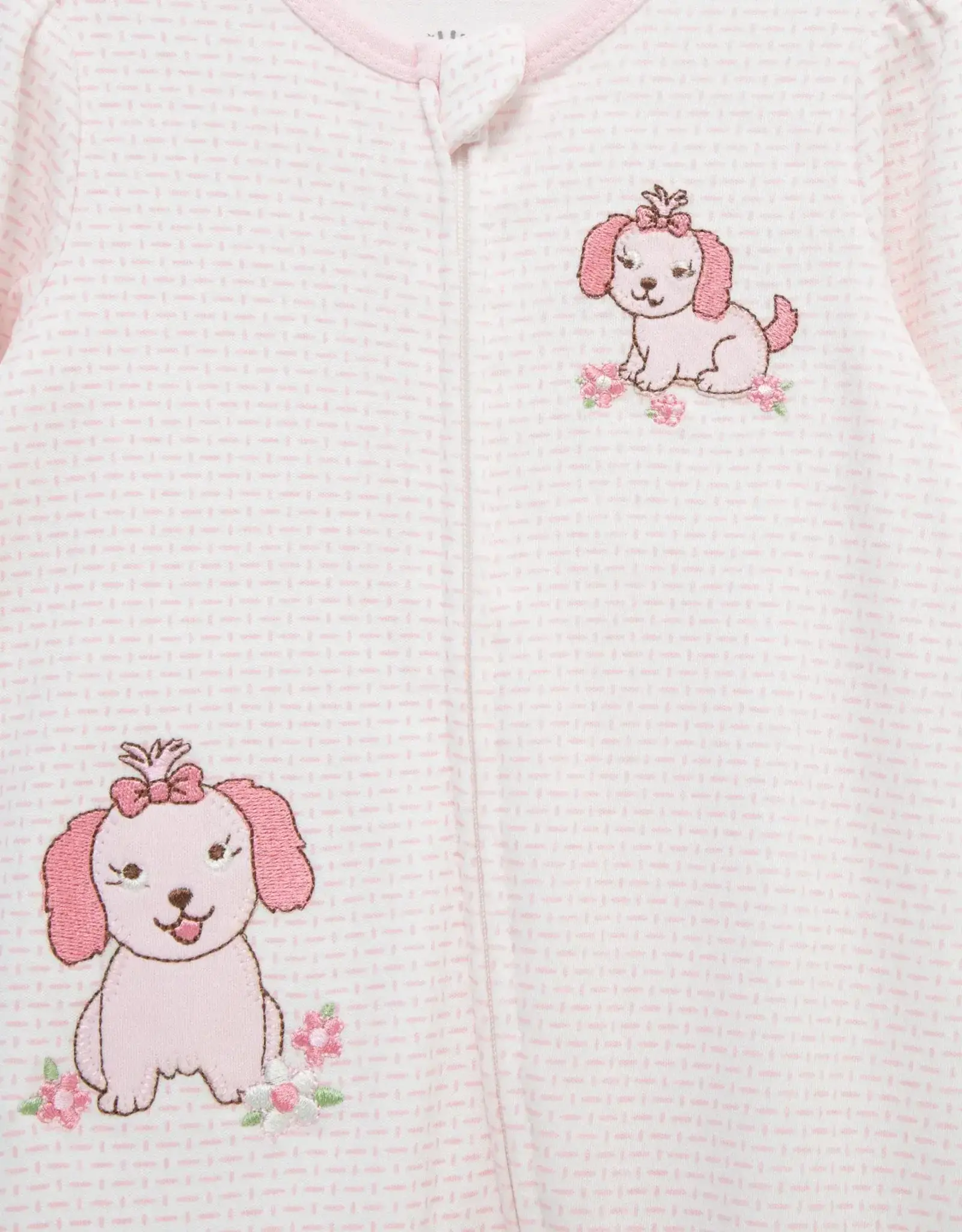 Little Me Lovely Pups 2-Way-Zip Footed One-Piece