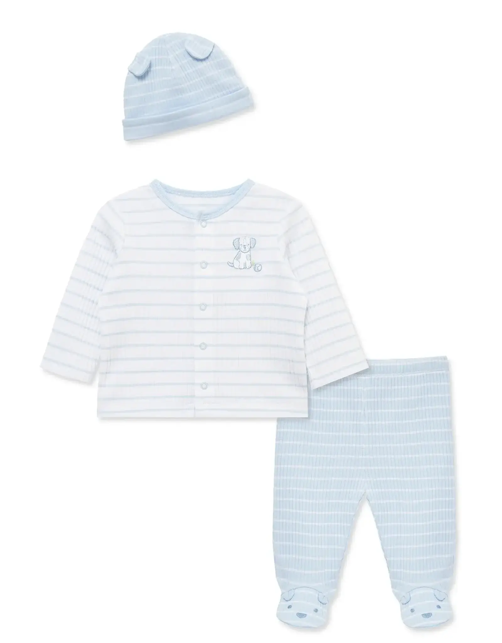 Little Me Peppy Puppies 3-Piece Cardigan Set